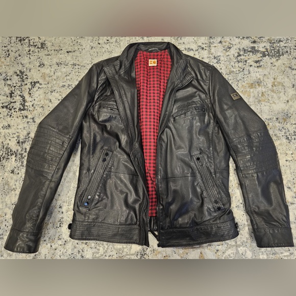 Hugo Boss Orange leather jacket - Picture 1 of 2